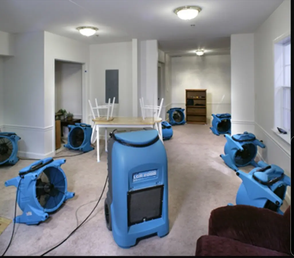 Air movers and dehumidifier setup for Water Extraction & Removal in Clarks Summit